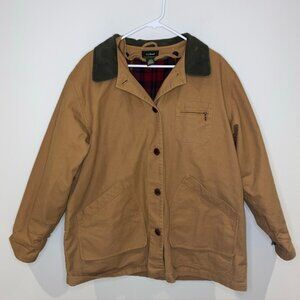 L.L. Bean Chore Coat Flannel Lined Barn Jacket Primaloft Liner Woman’s XL Brown